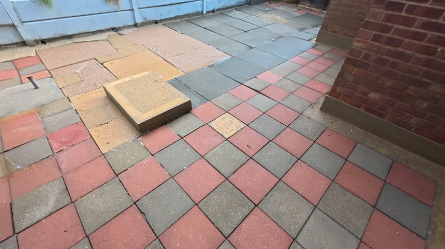 Clean paver patio after pressure washing in Wilmington, NC