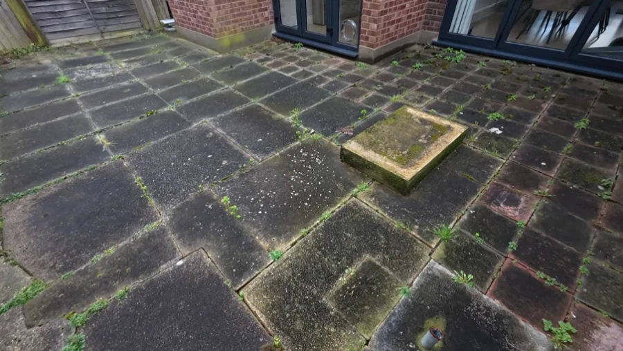 Clean paver patio before pressure washing in Wilmington, NC