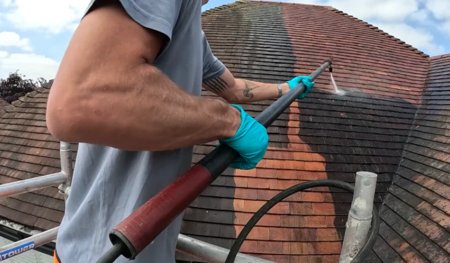 Recently completed roof cleaning project in Wilmington, NC